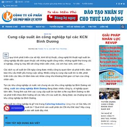 Dịch vụ cung cấp SUất ăn Công nghiệp tại các KCN Bình Dương