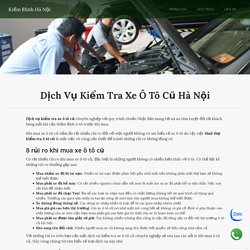 Dịch Vụ Kiểm Tra Xe Ô Tô Cũ Hà Nội ❤️ Uy Tín 100% 【Kèm Giá】