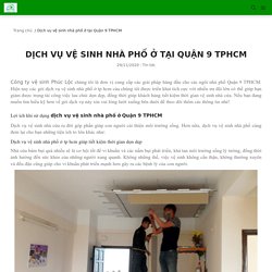 Dịch vụ vệ sinh nhà phố ở tại Quận 9 TPHCM - VSCN PHÚC LỘC