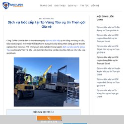 Dịch vụ bốc xếp tại Tp Vũng Tàu uy tín Trọn gói Giá rẻ - Vận Tải Mai Linh