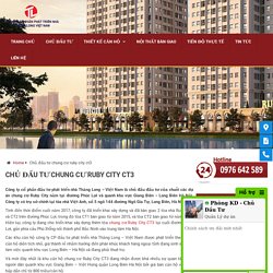 Chủ đầu tư chung cư ruby city ct3
