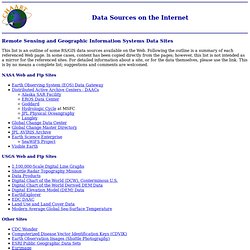 CHAART Data Sources on the Internet