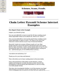 Chain Letter Examples of Email Spam