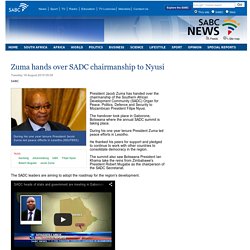 Zuma hands over SADC chairmanship to Nyusi:Tuesday 18 August 2015