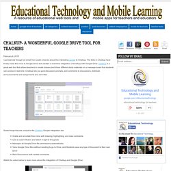 Chalkup- A Wonderful Google Drive Tool for Teachers