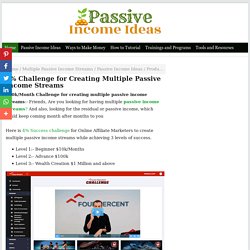 4% Challenge for Creating Multiple Passive Income Streams - Multiple Passive Income Streams Online Business Ideas