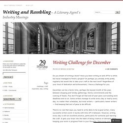 Writing Challenge for December « Writing and Rambling