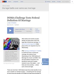 DOMA Challenge Tests Federal Definition Of Marriage