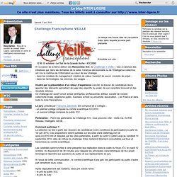 Challenge Francophone VEILLE
