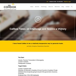 Callbox Takes on Challenge and Scores a VIQtory - B2B Lead Generation Company Malaysia