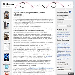 My Grand Challenge for Mathematics Education