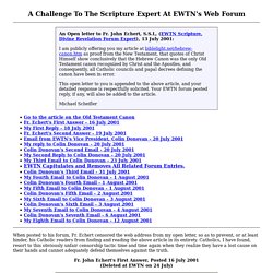 A Challenge To The Scripture Expert At EWTN