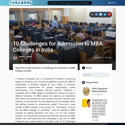 10 Challenges for Admission to MBA Colleges in India