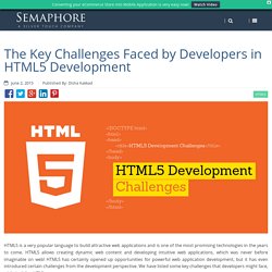 The Key Challenges Faced by Developers in HTML5 Development