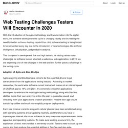 Web application Testing Challenges Testers Will Encounter in 2020