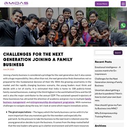 Challenges for the Next Generation Joining a Family Business