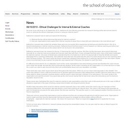 Ethical Challenges for Internal & External Coaches