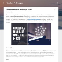 Challenges For Online Marketing in 2019 ?