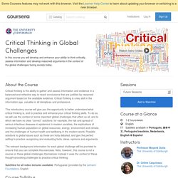 Critical Thinking in Global Challenges