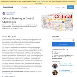 critical thinking in global challenges course