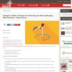 Spotlight on Math: Strategies for Addressing the Most Challenging Math Standards - Measurement