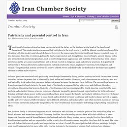 Iran Chamber Society: Iranian Society: Patriarchy and parental control in Iran