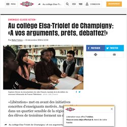 Au collège Elsa-Triolet de Champigny: «A vos arguments, prêts, débattez!»