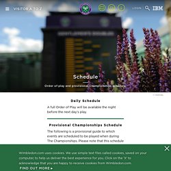 Schedule - The Championships, Wimbledon 2021 - Official Site by IBM