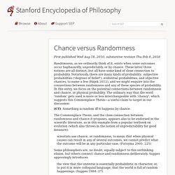 Chance versus Randomness