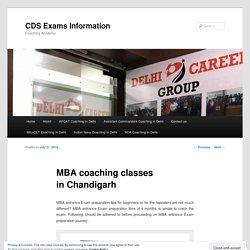 MBA coaching classes in Chandigarh