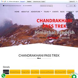 Manali Chandrakhani Pass Trek