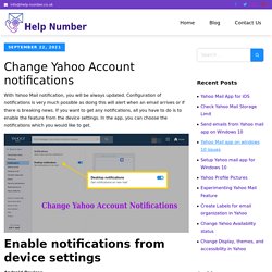 Change Yahoo Account notifications