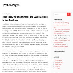 Here’s How You Can Change the Swipe Actions in the Gmail App – 4YellowPages