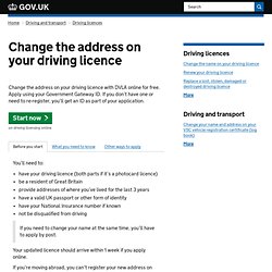 Change the address on your driving licence