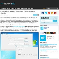 Change MAC Address In Windows 7 With Win7 Mac Changer