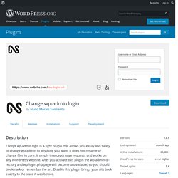 Change wp-admin login – WordPress plugin
