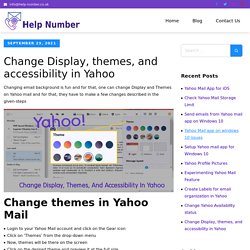 Change Display, themes, and accessibility in Yahoo
