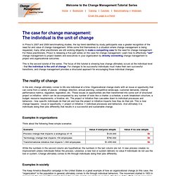 The case for change management - Individual as unit of change