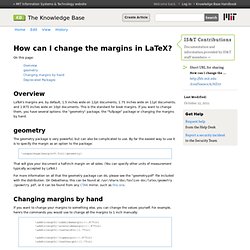 Change margins latex