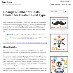 Change Number of Posts Shown for Custom Post Type