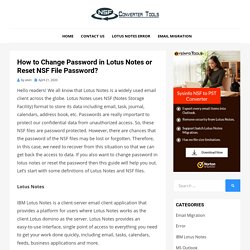 How to Change Password in Lotus Notes or Reset NSF File Password?