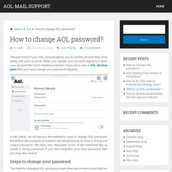 How to change AOL password?