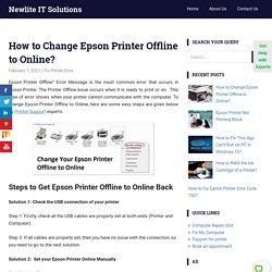 How to Change Epson Printer Offline to Online? 1-800-439-5196