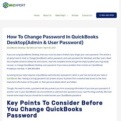 How to Reset/Change QuickBooks Admin Password & User PWD