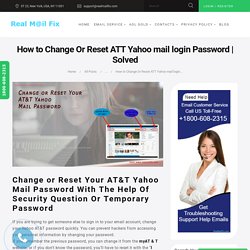 How to Change Or Reset ATT Yahoo mail login Password