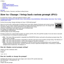 How to: Change / Setup bash custom prompt (PS1)