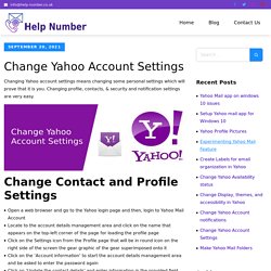 Change Yahoo Account Settings