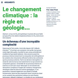 Le changement climatique : la règle en géologie…