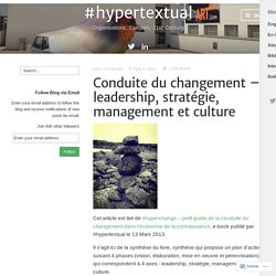 Conduite du changement – leadership, stratégie, management et culture