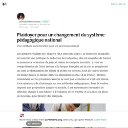 Plaidoyer pour un changement du système pédagogique national